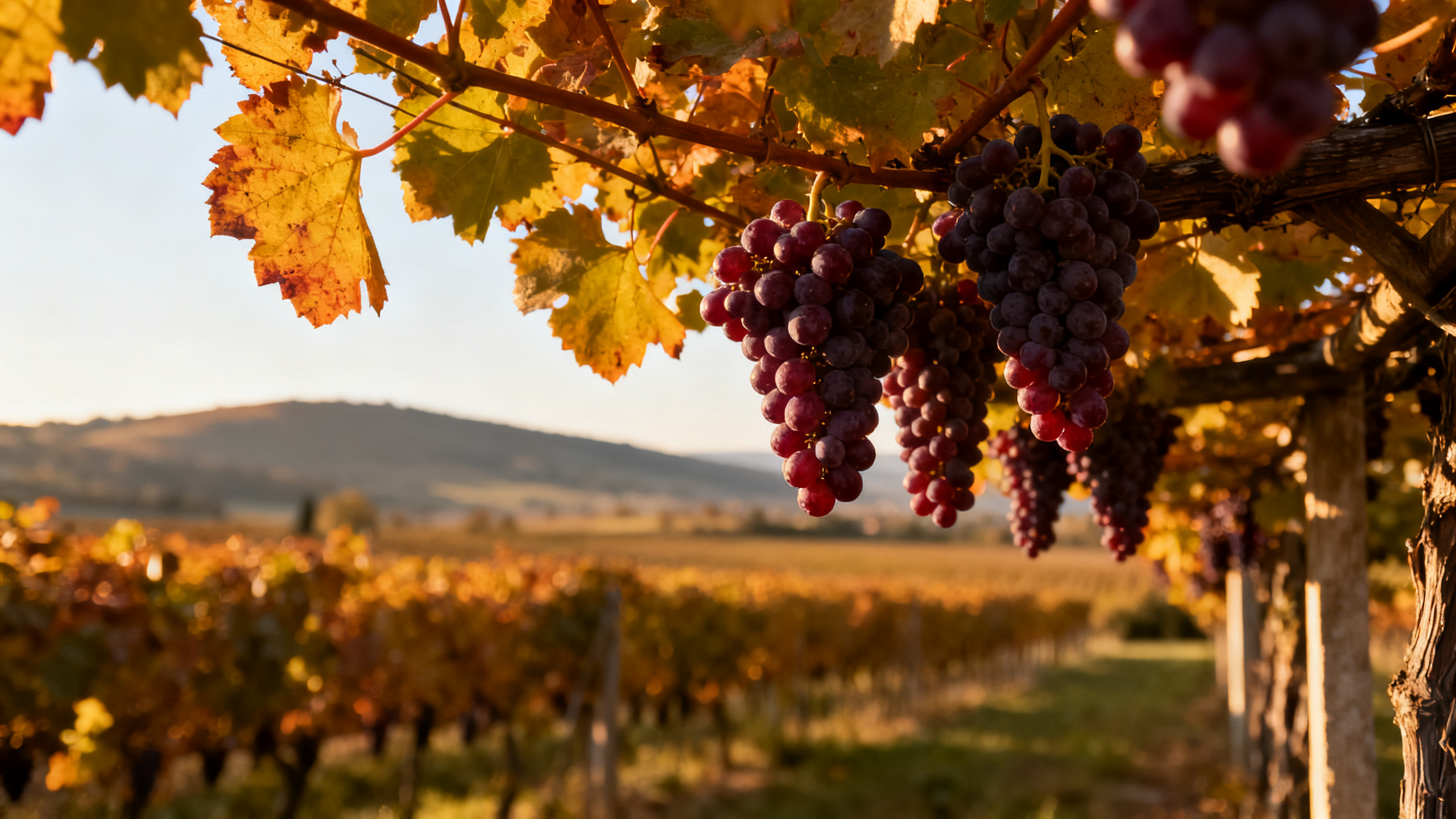 Vignoble de Lambrusco en Émilie-Romagne avec grappes de raisins pourpres sur pergola traditionnelle