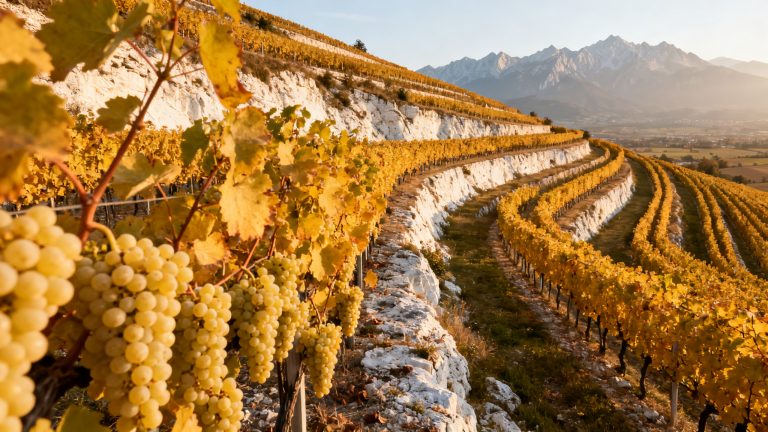 Vignoble de Ribolla Gialla sur les collines du Collio en Frioul