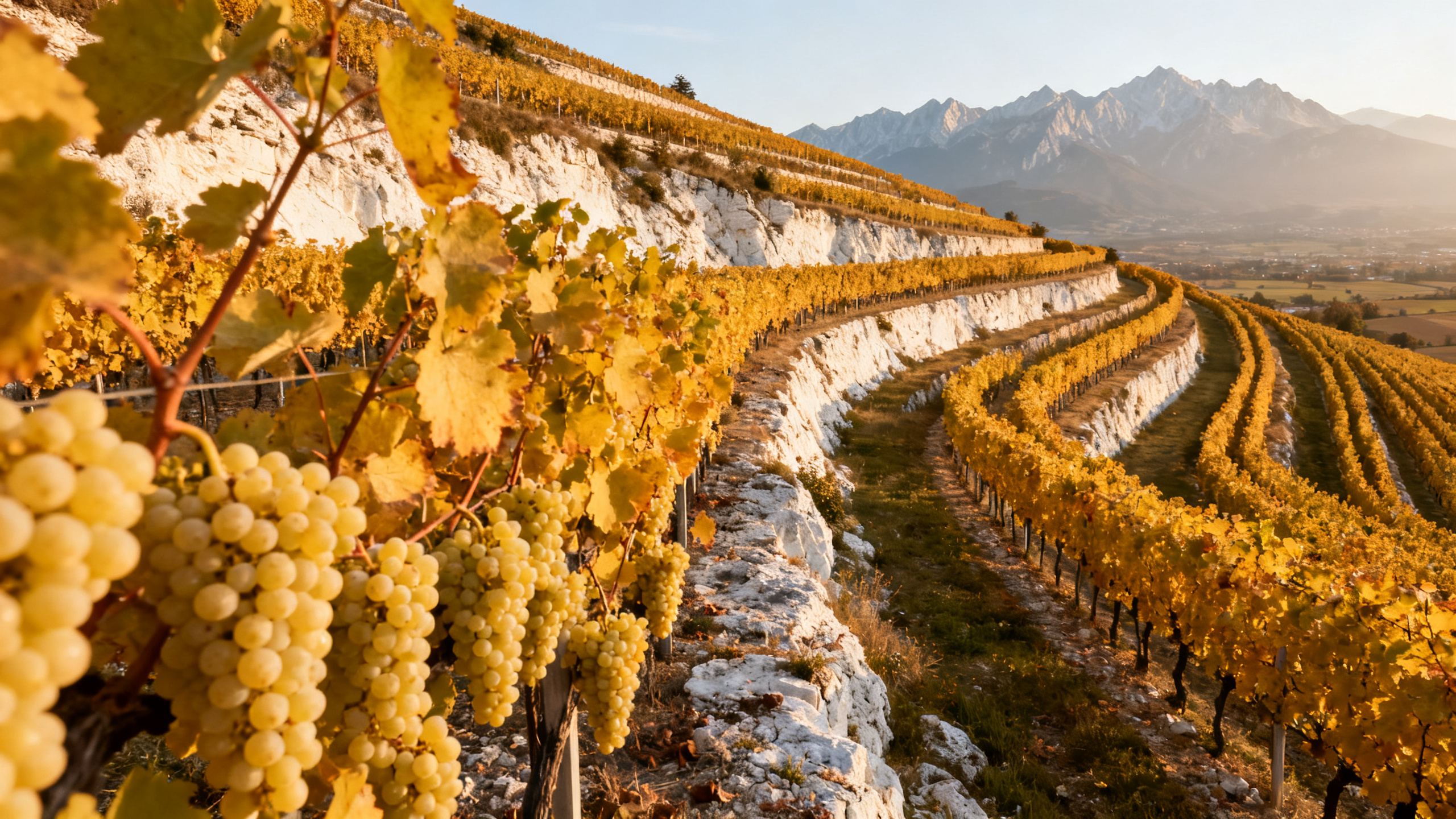 Vignoble de Ribolla Gialla sur les collines du Collio en Frioul