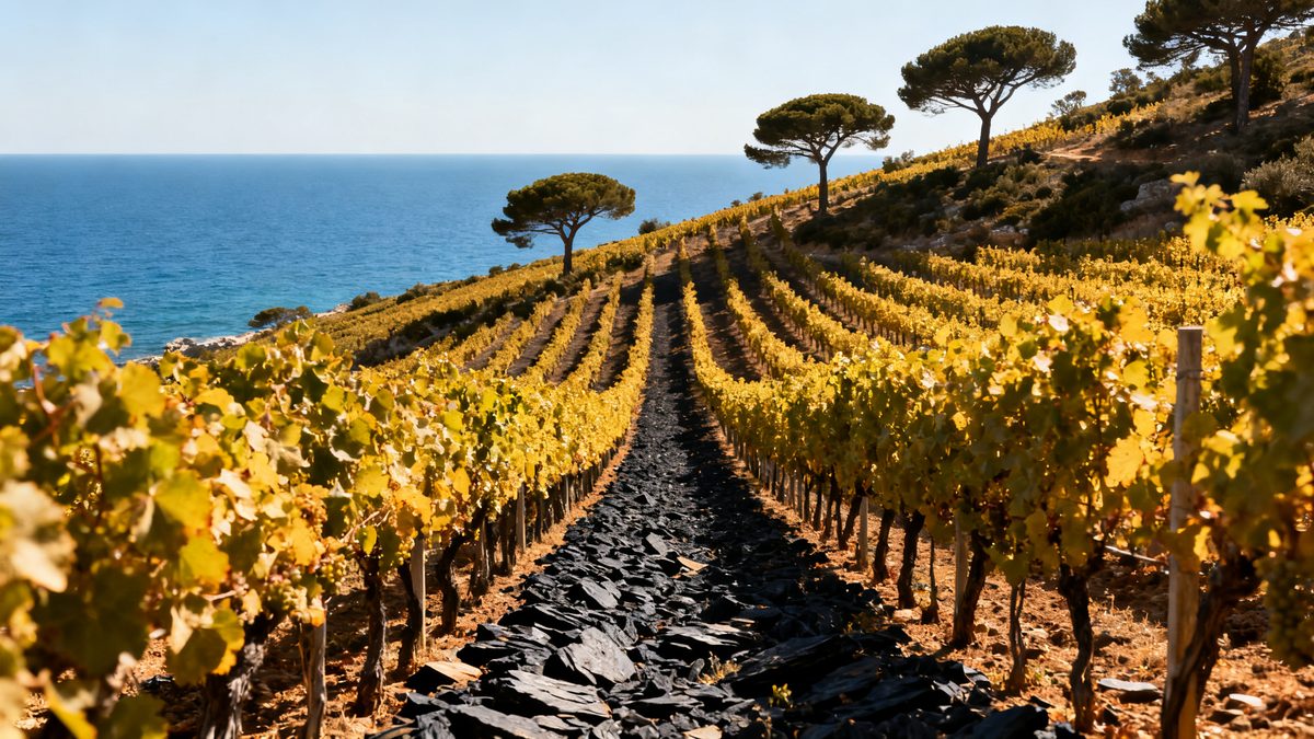 Paysage viticole de la Londe-les-Maures, Côtes de Provence