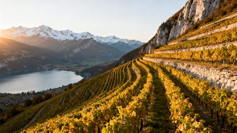Vignoble Roussette de Savoie coteaux calcaires lac du Bourget