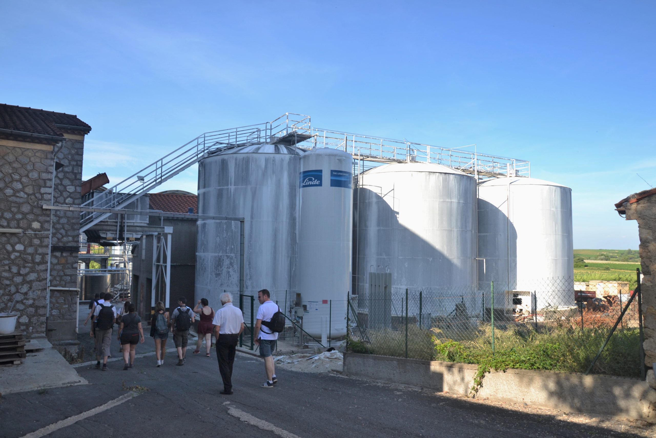 Cuves inox d'une cave coopérative dans l'Hérault, similaires aux investissements des 3 Grappes
