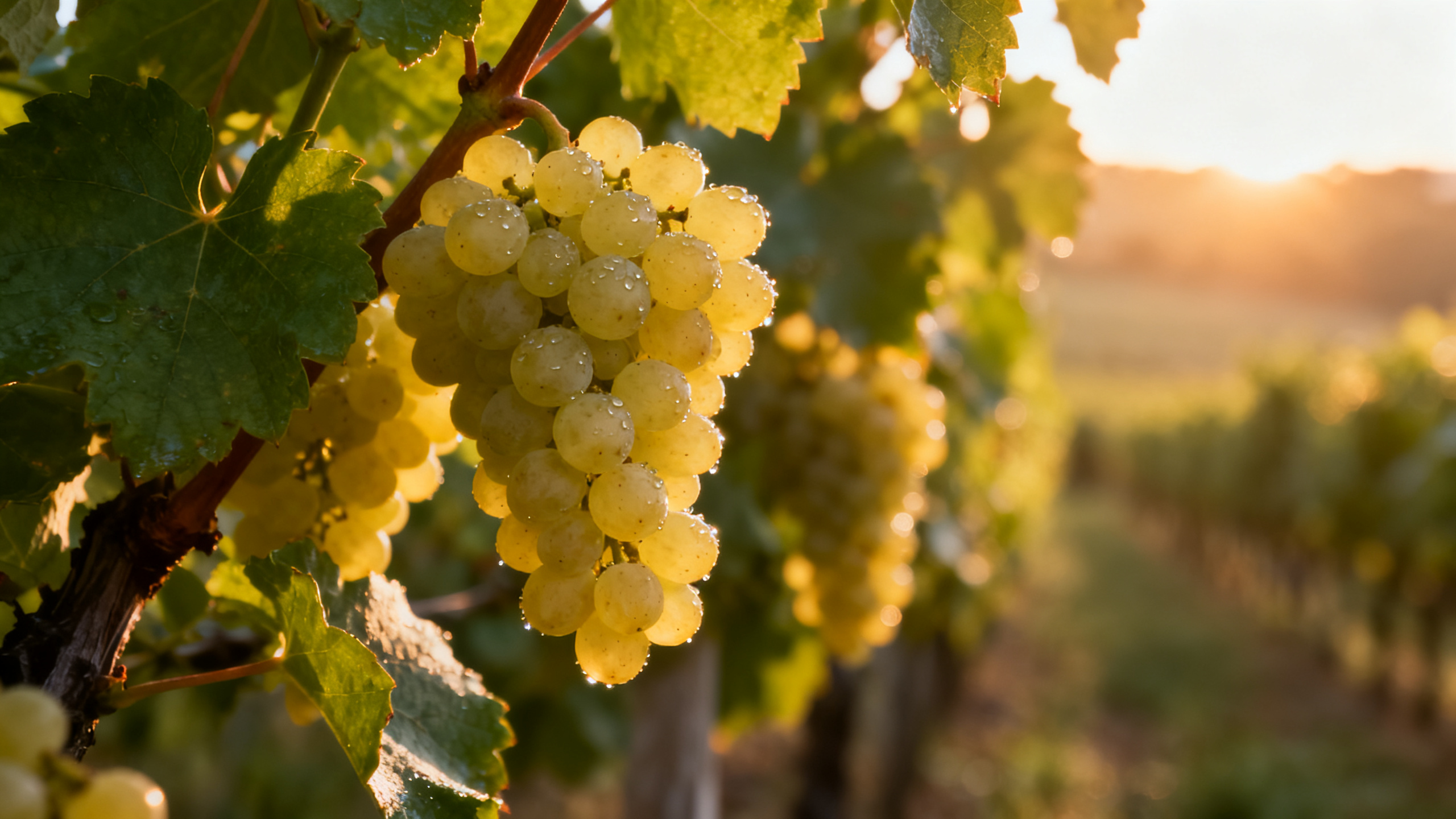 Grappes de Muscadelle dans un vignoble de Bordeaux