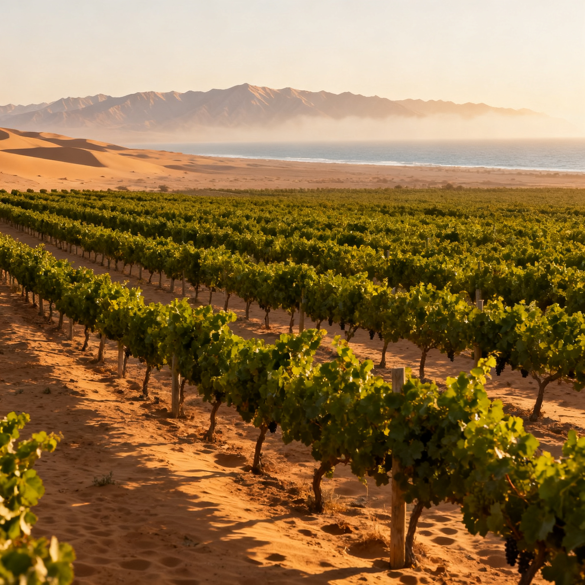 Vignoble dans la vallée d Ica au Pérou désert côtier Andes