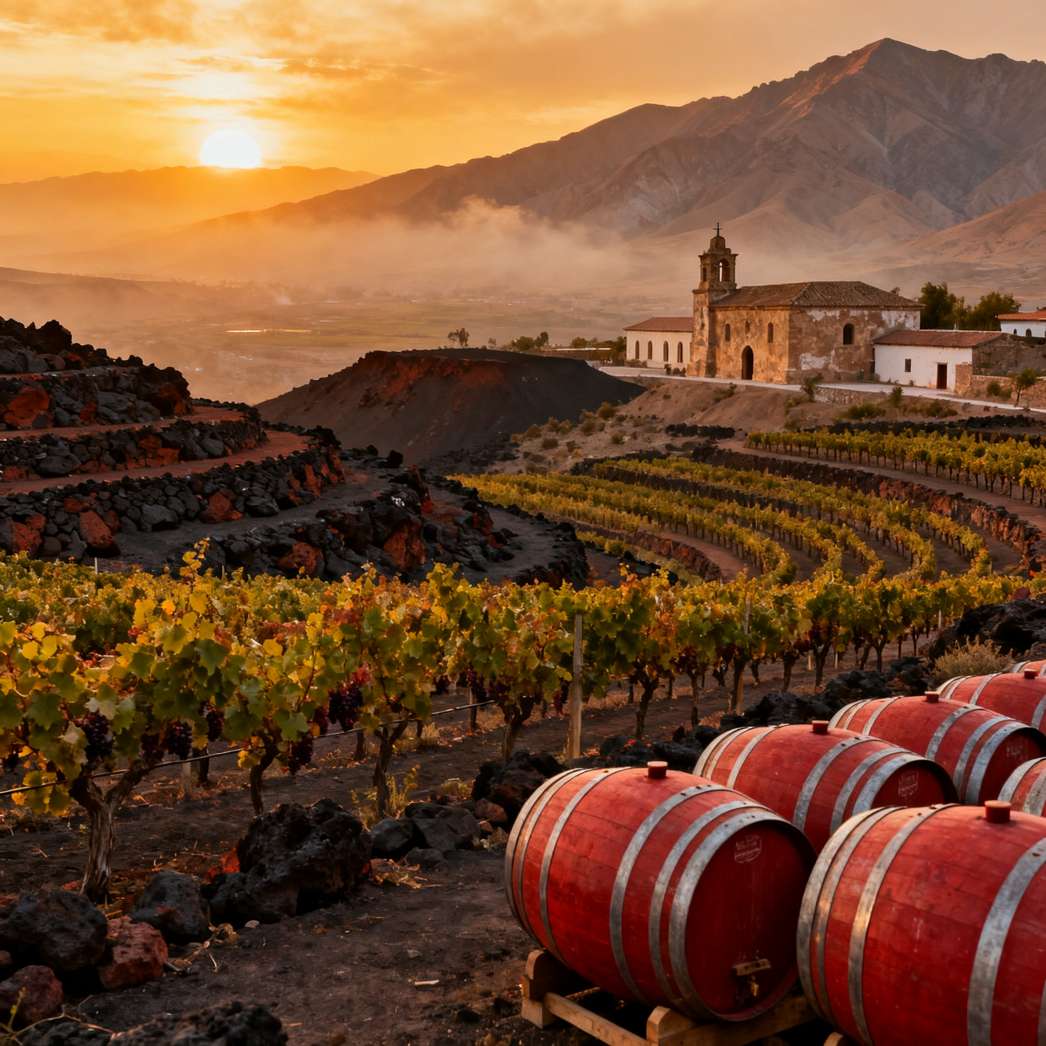 Vignoble en terrasses à Moquegua Pérou altitude 2000 mètres Andes
