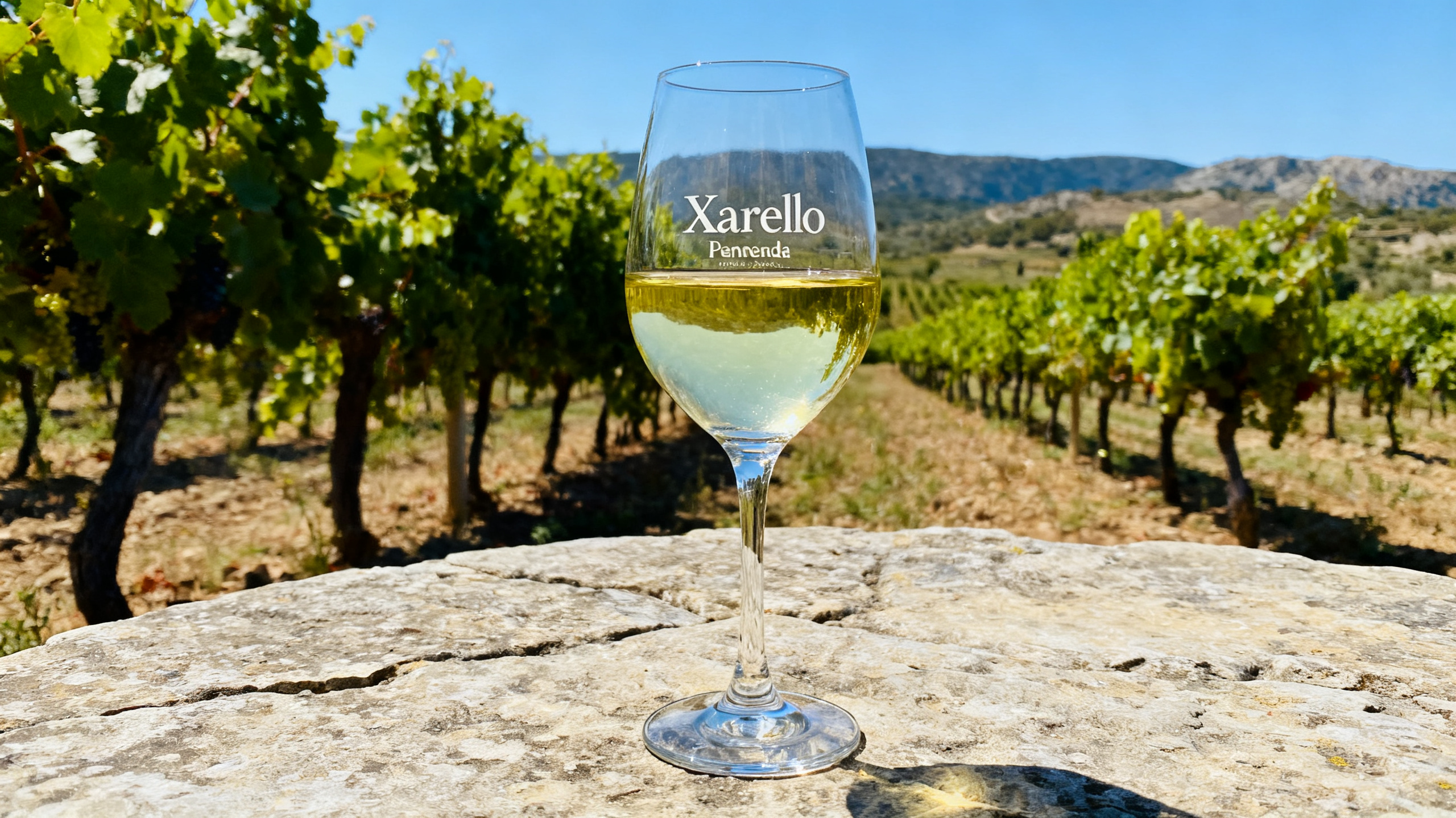 Verre de vin blanc Xarel·lo du Penedès - couleur dorée verdâtre