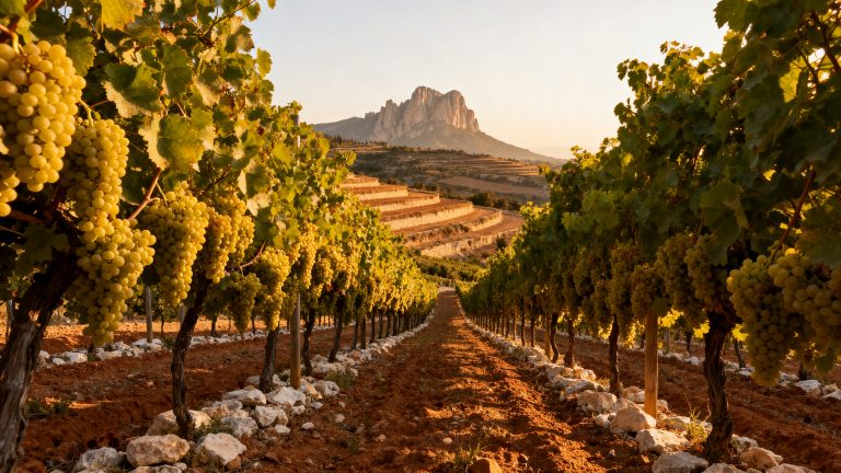 Guide Xarel·lo : le cépage blanc de Catalogne qui fait le Cava Vignoble de Xarel·lo dans le Penedès, Catalogne - raisins blancs dorés