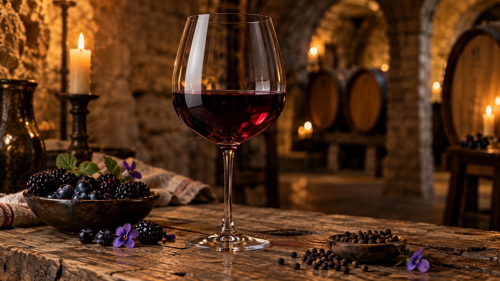 verre Schioppettino rouge poivré fruits noirs Frioul
