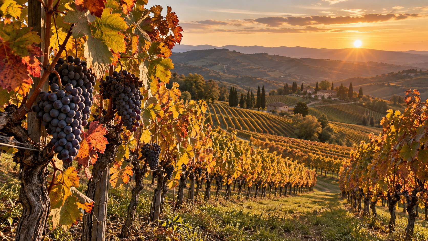 vignoble Schioppettino Frioul Colli Orientali automne