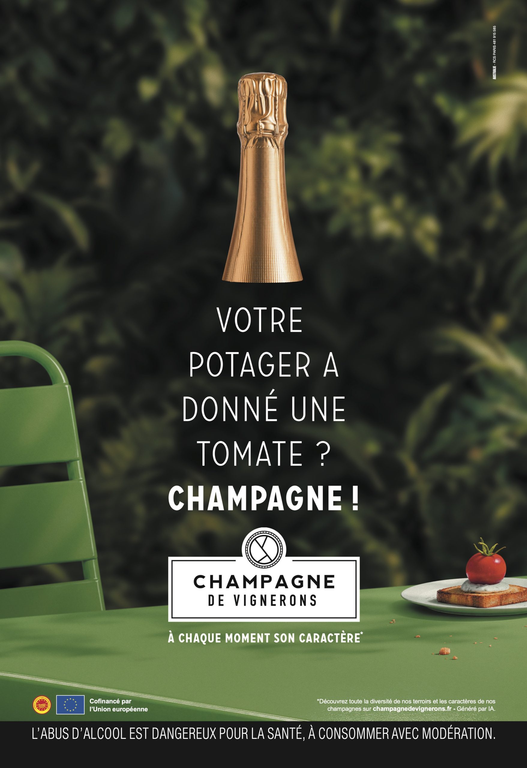 Affiche Champagne de Vignerons 2026 : une tomate cultivée au potager