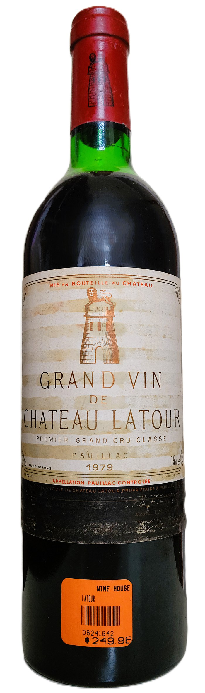 Bouteille de Grand Vin de Château Latour 1979, premier grand cru classé de Pauillac