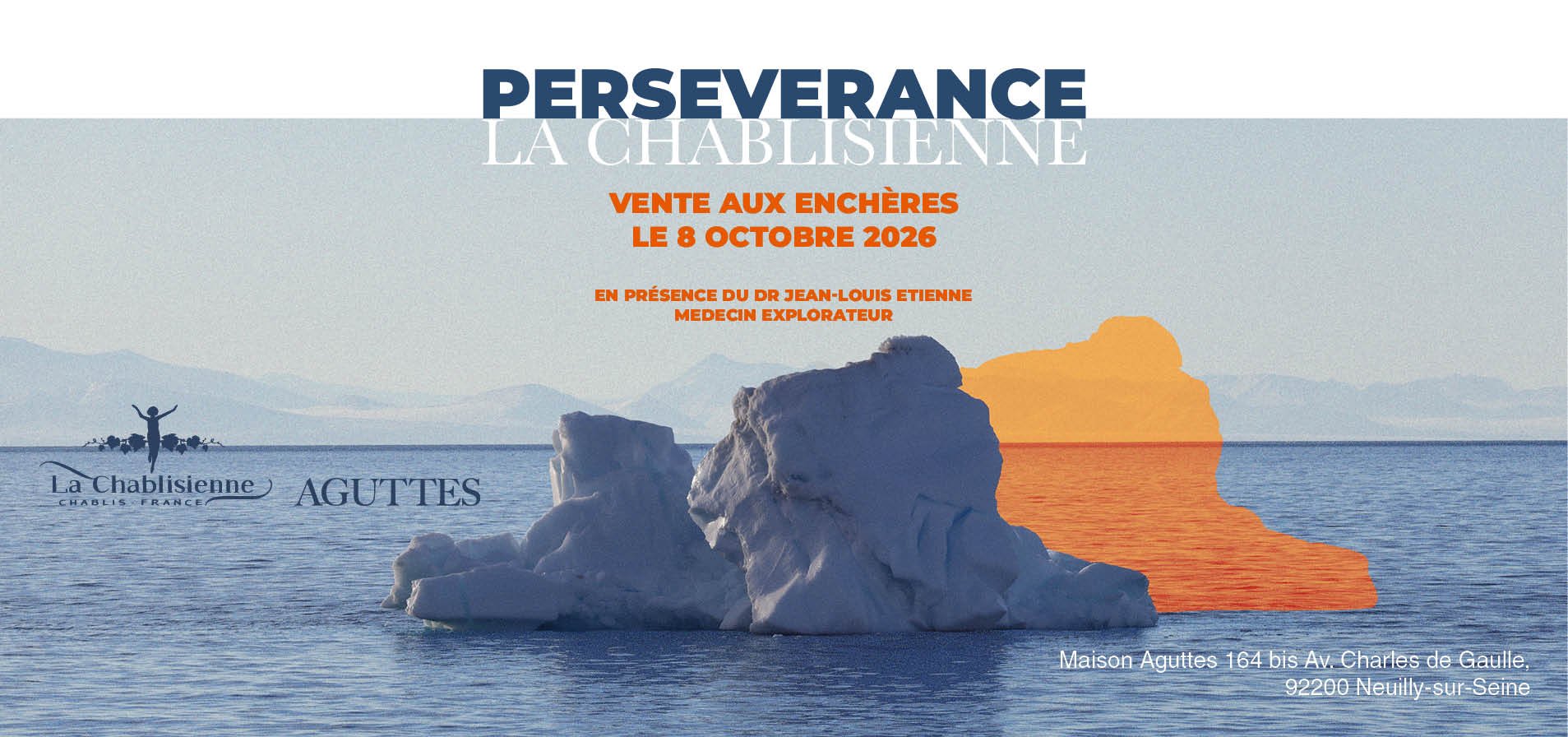 Affiche officielle de la vente Persévérance et La Chablisienne du 8 octobre 2026